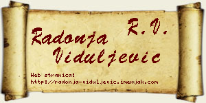 Radonja Viduljević vizit kartica